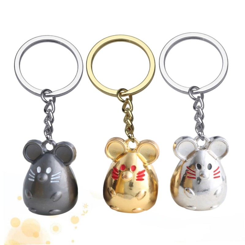 [CALLARON] 3pcs Mouse Keychain Mouse Key Ring Mouse Key Holder