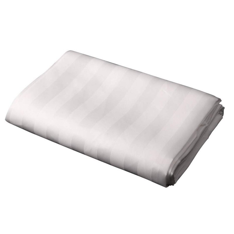 White Satin Stripe Shower Curtain Polyester Fabric - VARIOUS SIZES