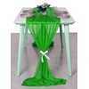 VDS 14ft Chiffon Table Runner 29x170 Inches Shimmer Sheer Centerpiece Cloth for Wedding Bridal Shower Birthday Graduation Engagement Ceremony Event Party Banquet Table Decoration (6 PC)(Green)