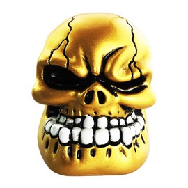 Abfer Skull Shifter Knobs Car Gear Stick Shift Knob with Big Tooth Fit Most Automatic Transmission (Gold)