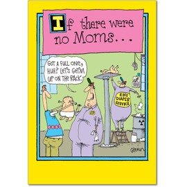 NobleWorks 0097 No Moms Humorous Mother's Day Paper Card with Envelope