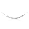 Sideways Crosses High Polish 925 Sterling Silver Curved Bar Necklace,