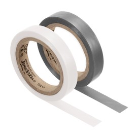 PATIKIL 26Ft Grip Finishing Tape, 2 Pack PVC Racquet Finishing Tapes Racket Accessories Sticky Seal for Tennis Badminton, Grey/White