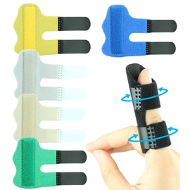 Kecartu 6 Pack Trigger Finger Splint, Finger Support Brace with Adjustable Fixing Belt for Straightening, Sprained, Tendinitis, Broken Finger Fits Index Finger,Middle Finger, Ring Finger (2 Straps)