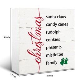 Santa Claus Candy Canes Rudolph Cookies Sign, Christmas Wood Box Sign, Winter Wood Sign, Country Style Christmas Home Decor, Home Decor Winter Sign, Rustic Christmas Winter Decor Sign