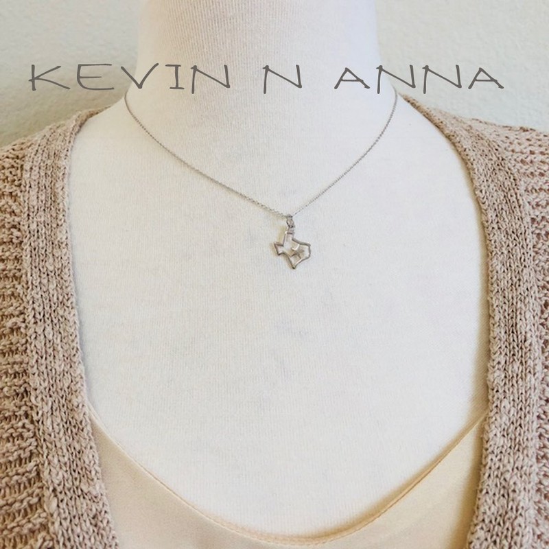 Sterling Silver Texas Charm Necklace, 18"