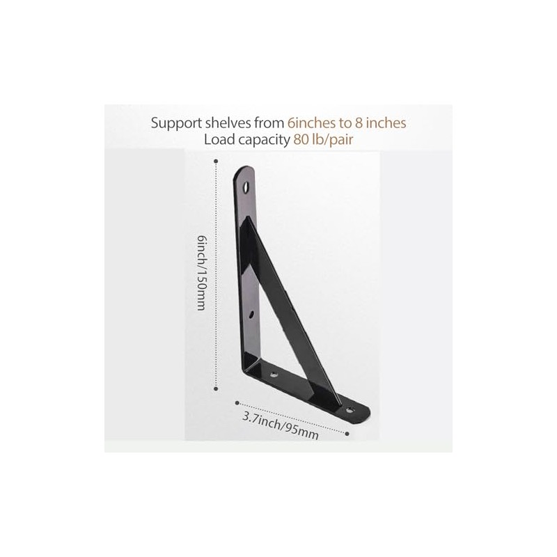 8 Pack L 6" x H 4" Heavy Duty Shelf