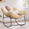 ONBRILL Outdoor Rocking Chairs, Oversized Papasan Rocking Chair Indoors with