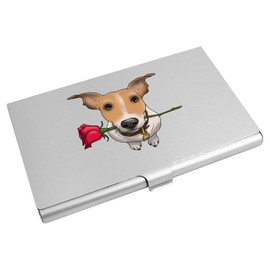 Azeeda 'Valentines Jack Russell' Business Card Holder/Credit Card Wallet (CH00029566)