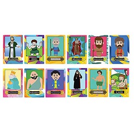 NewEights Biblical Characters Learning Cards (4-Deck) - Educational Homeschooling Teaching Teachers Set for Day Care Classroom Nursery Home - Religious Cards for Boys Girls