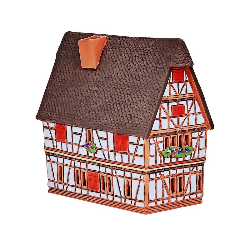 Ceramic Miniature Aroma House Incense Burner Germany Town Hall in