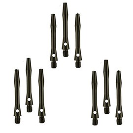 Dartfellas - Ejes de aluminio, vástagos metálicos, anodizados, mediano, negro, (3 juegos)