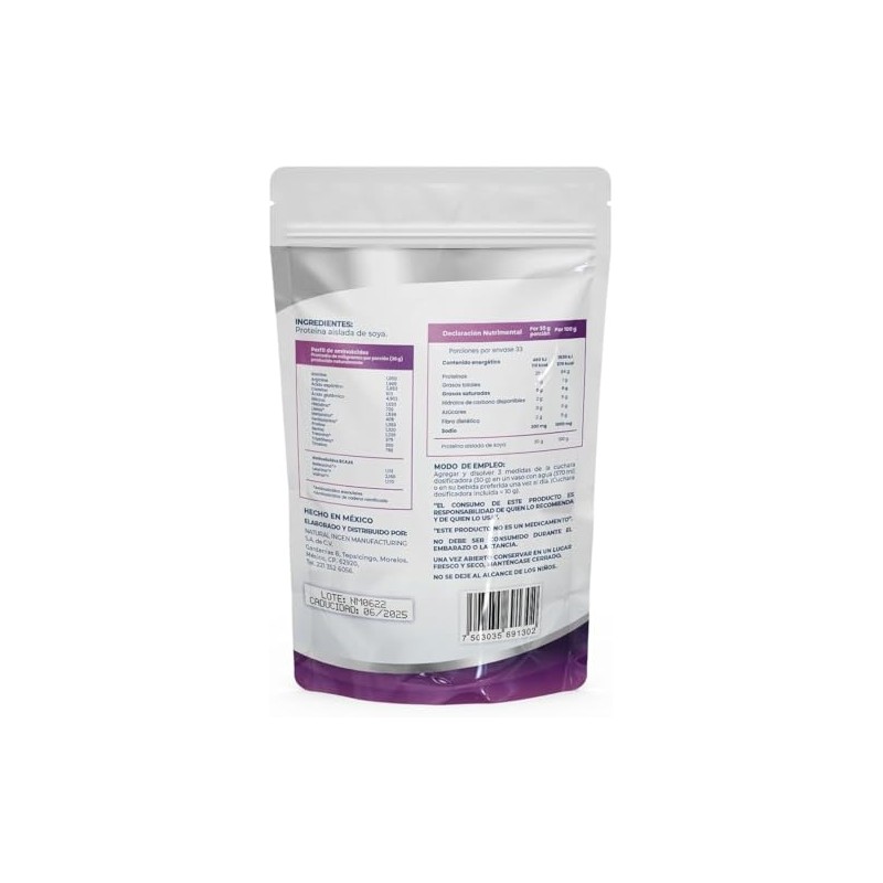 NAIMA Protena Aislada de Soya, 1 kg Suplemento Alimenticio 100