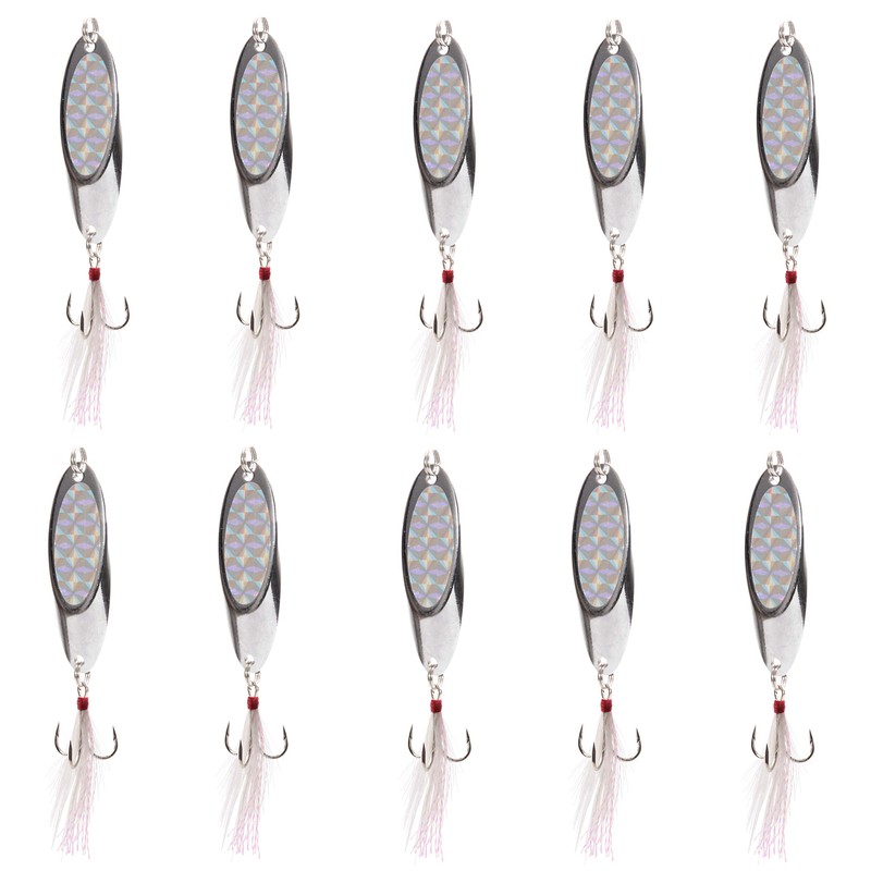 Shaddock Metal Spoon Fishing Lures 10pcs Spinner Baits for Trout