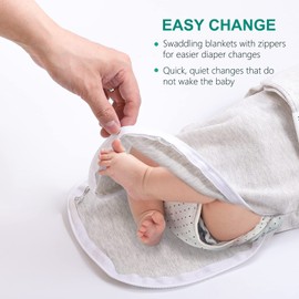Hakochia Baby Swaddle Blanket with Zipper，Easy Diaper Changing Swaddle Sleep Sack, Swaddle Wrap for Baby Boys Girls 0-3 Months, Adjustable Sleeping Bag Helps Prevent Startle Reflex，3 Pack