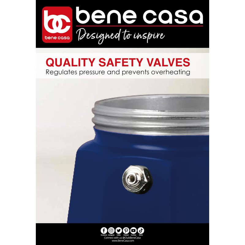 Bene Casa Blue Portable Electric Espresso Maker/Cafetera, 1-3 Cups/Shots (1,