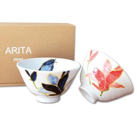 Couples Rice Bowls, Present, Rice Bowls, Gift Box, Stylish, Arita Ware, Rice Bowl, Flower Monogatari, Made in Japan