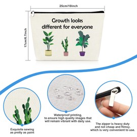 Plant Lover Makeup Bag Plants Gift for Girls Women Cosmetic Bag Gardening Gifts Botanical Themed Gifts for Sister Friends Daughter Aunt Bestie Christmas Birthday Gift Zipper Travel Toiletry Pouch