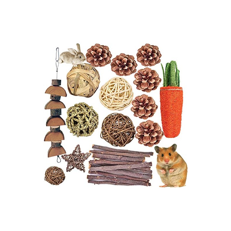 Juguetes para Masticar hámster, 24 Piezas