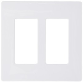 Lutron CW-2-WH 2-Gang Claro Wall Plate (Pack of 4), White