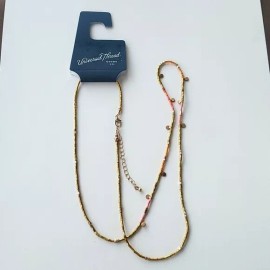 Universal Thread Long Gold and Accent Beaded Ajustable Necklace New With Tags