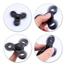 Vofolen Fidget Spinner Toys, Durable High Speed Bearing Metal Hand Finger Spinners, Focus Anxiety Stress Relief Boredom Killing Time Toys for Kids Adults, Black