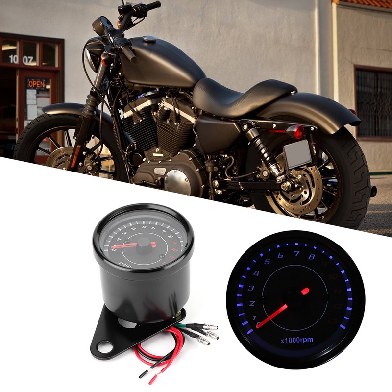 Universal 12V Vintage Motorcycle Tachometer Gauge LED Backlight Auto Accessory
