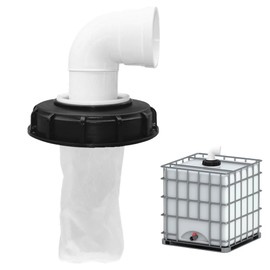 mizikuu 90° IBC Lid Filter, 163 mm Nylon Rainwater Filter, Washable with Lid, IBC Filter Lid with Bow, IBC Tank Filter, Accessories for Rainwater Tank DN 150