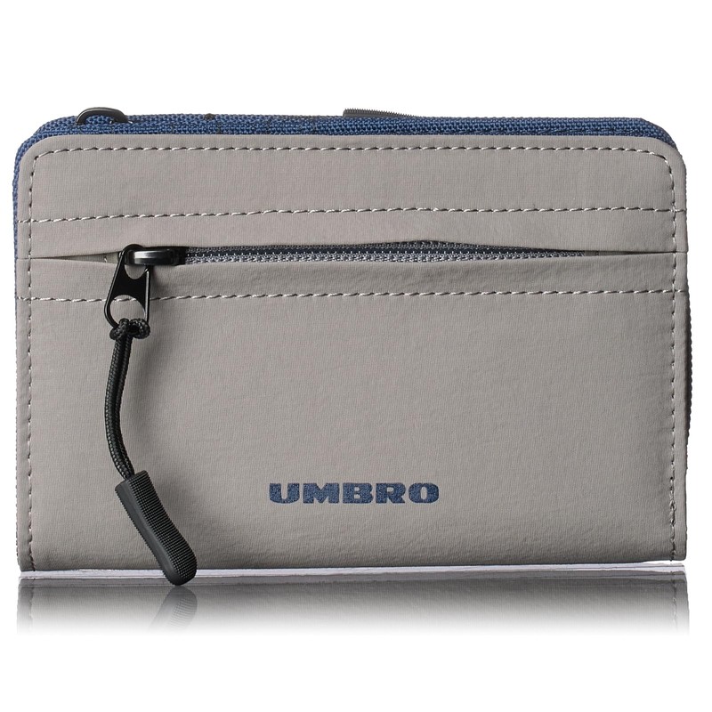 Umbro Men's and Women's Bifold Wallet with Round Zipper, Nylon,