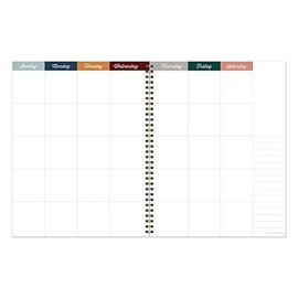TF PUBLISHING - Spotted Dot Boho Undated Large Weekly Monthly Spiral Planner - Home/Office Organizer - Non-dated - Lined and Segmented Note Pages - Daily Habit Tracker - Wire Binding - 8.5"x11"