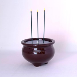 Safe Electronic Incense Incense Sticks with No Fire, LED Electric Incense Burner (Brown Color), Width 3.5 inches (3 cm), 3.5 inches (9 cm), Made in Japan, Safe and Convenient Electronic Incense