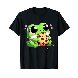 Frog Eating Chocolate Chip Cookie Frog Food Lover Funny Frog T-Shirt