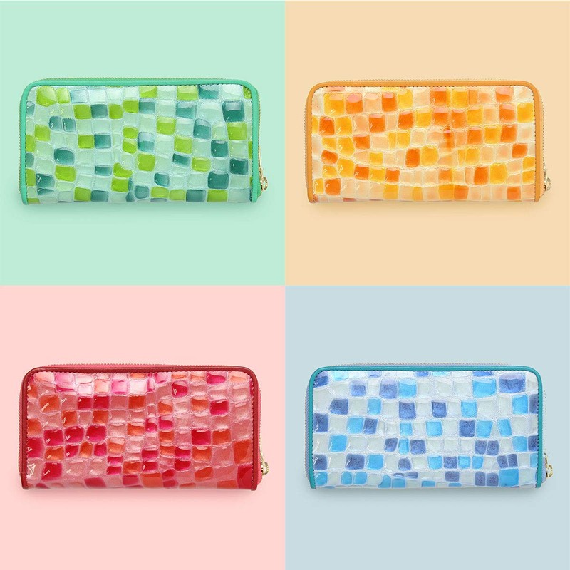 Blanpom rp-1001 Stained Glass Style Long Wallet, Women's, Made in