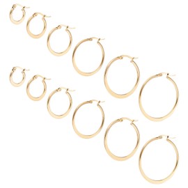 UNICRAFTALE 6 Sizes Huggie Earrings 12 Pairs Hypoallergenic Stainless Steel Hoop Earrings 1 x 0.7 mm Pin Small to Large Hoop Earrings Set Ear Hooks Components Gold Hoop Earrings
