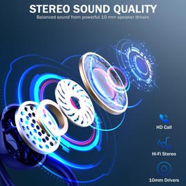 Bluetooth 5.4 Headphones Wireless Sports Wireless Earbuds with Hi-Fi Stereo, Noise Cancelling Mic in Ear Earphones, USB-C Quick Charging, LED Charging Box, IP7 Waterproof Headphones for Android iOS