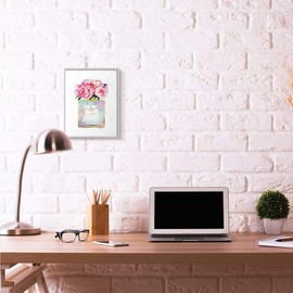 Stupell Industries Pink Gold Flower Perfume Glam Fashion Design, Designed by Amanda Greenwood Wall Art, 11 x 1.5 x 14, Grey Framed