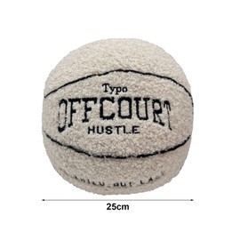 WOKICOR 3D Offcourt Basketball Cushion 25 cm Plush Basketball Cushion 2024 New 3D Basketball Cushion Creative Basketball Throw Cushion Room Decorations Party Gift for Children Basketball Lovers