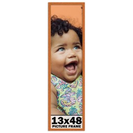 13x48 Frame Honey Pecan Brown Solid Wood Picture Frame | 0.75 Inch Moulding Width | 0.5 Inch Rabbet Depth | Includes UV Acrylic Plexiglass, Acid Free Foam Backing Board and Hanging Hardware