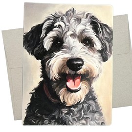 Whitman and Daughter Schnoodle Greeting Card (1 Premium Card, 5X7 Inch) dog card blank for every occasion like birthday, thank you, or thinking of you - 821