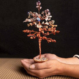 Crystal Tree for Home Decorations Crystals and Healing Stones Witchy Room Crystal Decoration Tree Crystal Gifts Gemstone Tree Christmas Tree Stand for Real Tree.(7 Chakra Tree 150 Beads)