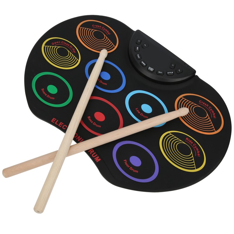 Electronic Drum Pad Portable Colored Hand Rolled Adult Beginner Percussion