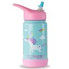 EcoVessel Frost Kids Triple Insulated Bottle with Straw 355ml, Llama