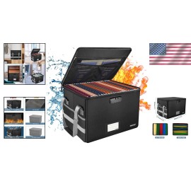 Portable 15.55" Fireproof Document Box with Zipper - Elegant Safety Organizer