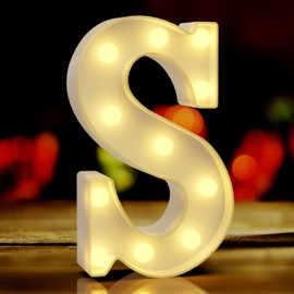 Marquee Light Up Letters S, Led Decor, Glitter Lamp, Friend Gifts for Teen Girls, Gamer Room Decor for Boys, Light Up Wall Decor, Teen Bedroom Decor, Classroom Decorations