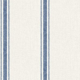 Chesapeake Blue Linette Fabric Stripe Wallpaper, 3115-12462