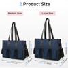 Tote Bag with Compartments, Large Multi Pockets Tote Bag for