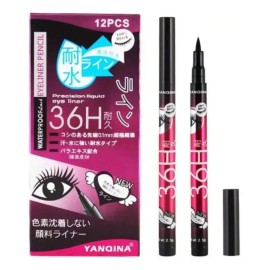 Delineador En Plumin Indeleble Para Ojos 36h Con 12 Piezas