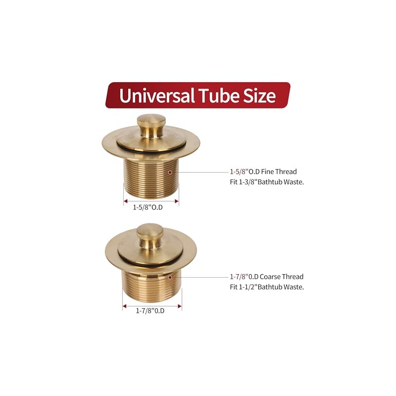 PRIMSOPH Lift Turn Tub Drain Trim Kit with One Hole