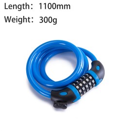 Bike Lock Bicycle Lock Chain ，5-Digit Combination Lock Core Steel Wire Bike Lock Security&Portable Bicycle Locks,1.1m x 1/2 inch (Light Blue)