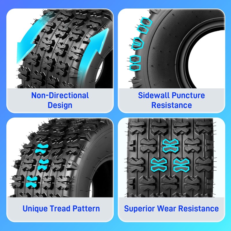 TRIBLE SIX 22x11-10 All Terrain ATV UTV Tires 22x11x10 Tires,